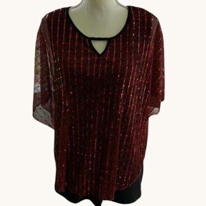 FAIR HAVEN Red Sparkly Top